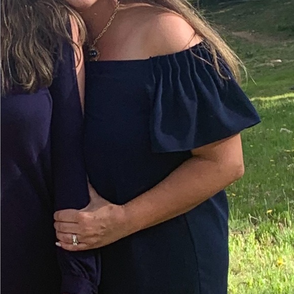 Trina Turk Exceptional Indigo Off-Shoulder Dress Size M - Worn Once! - Picture 10 of 12